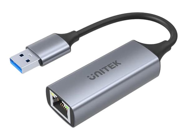 Unitek U1309A - Verkkosovitin - USB 3.1 Gen 1 - Gigabit Ethernet x 1 - avaruusharmaa