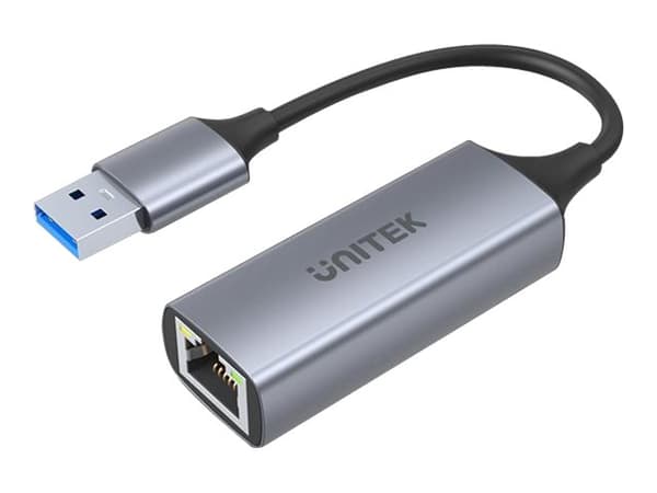 Unitek U1309A - Verkkosovitin - USB 3.1 Gen 1 - Gigabit Ethernet x 1 - avaruusharmaa Harmaa