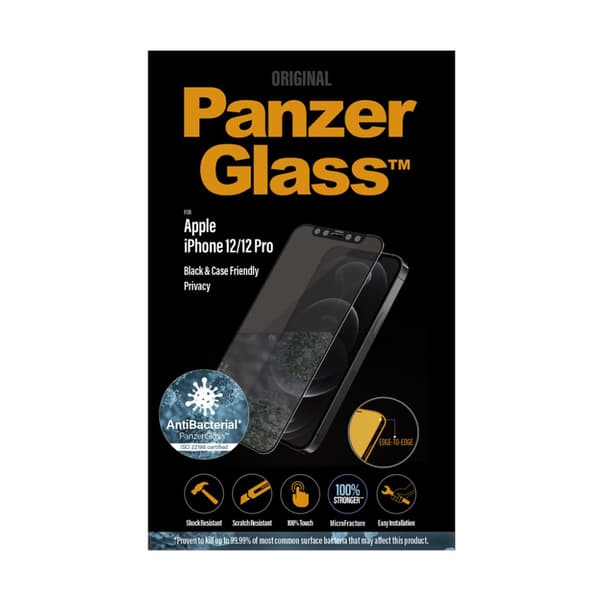 PanzerGlass iPhone 12/iPhone 12 Pro Skærmbeskytter Edge-to-Edge Privacy