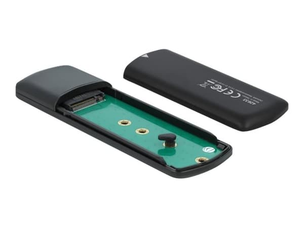 DeLOCK 42633, SSD-kotelo, M.2, PCI Express, SATA, 10 Gbit/s, USB-liitettävyys, Musta