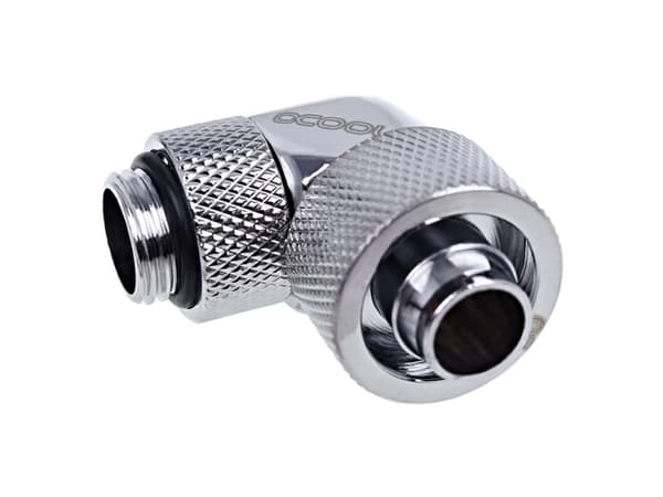 Alphacool Eiszapfen 16/10mm compression fitting 90° rotatable G1/4 - Armatur for væskekjølesystem - krom, sølvnikkel
