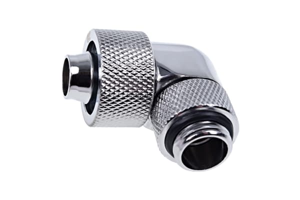Alphacool Eiszapfen 16/10mm compression fitting 90° rotatable G1/4 - Armatur for væskekjølesystem - krom, sølvnikkel
