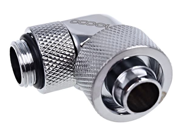 Alphacool Eiszapfen 16/10mm compression fitting 90° rotatable G1/4 - Armatur for væskekjølesystem - krom, sølvnikkel