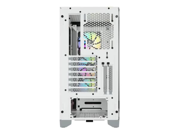 Corsair iCUE 4000X RGB, Midi Tower, PC, Valkoinen, ATX, EATX, mikro ATX, Mini-ITX, Muovi, Terästä, Karkaistu lasi, Pelaaminen