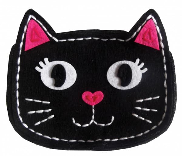 Felt Håndarbeid Cat-lommebok gjør det selv