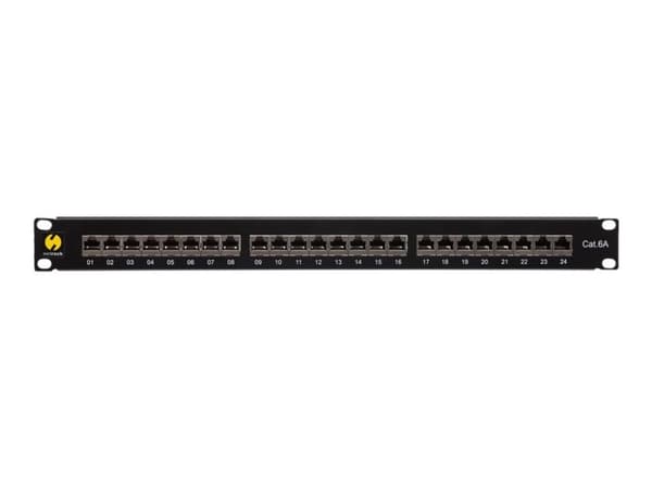 Netrack - Koblingspanel - rackmonterbar - CAT 6a - FTP - RJ-45 X 24 - svart - 19"