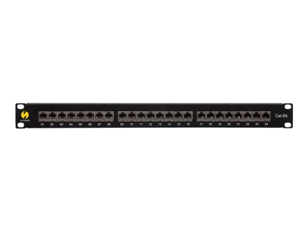 Netrack - Patch-panel - rackmontering - CAT 6a - FTP - RJ-45 X 24 - svart - 19"