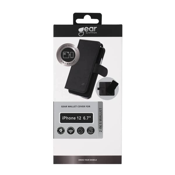 Gear iPhone 12 Pro Max Etui Löstagbart Deksel Svart
