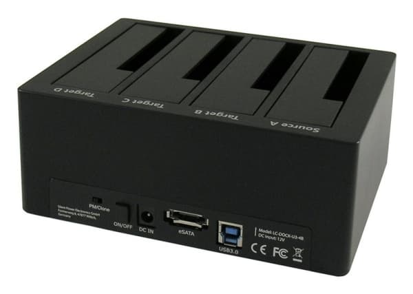 LC-Power LC-DOCK-U3-4B For Windows, SATA, 2.5 and 3.5, USB 3.2 Gen 1 (3.1 Gen 1) Type-A, 5 Gbit/s, Black