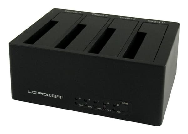 LC-Power LC-DOCK-U3-4B For Windows, SATA, 2.5 and 3.5, USB 3.2 Gen 1 (3.1 Gen 1) Type-A, 5 Gbit/s, Black