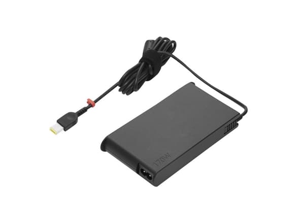 Lenovo ThinkPad 170W Slim AC Adapter (Slim-tip) - Strömadapter - AC 90-265 V - 170 Watt - svart - för ThinkPad P1 Gen 4; P15v Gen 2; P17 Gen 2; T15g