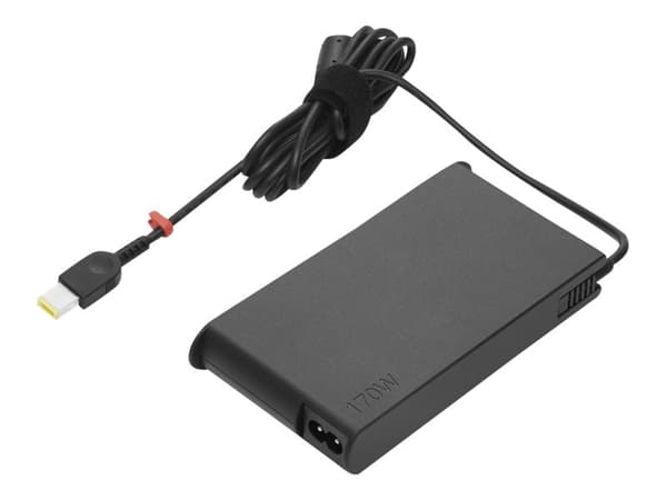 Lenovo ThinkPad 170W Slim AC Adapter (Slim-tip) - Strömadapter - AC 90-265 V - 170 Watt - svart - för ThinkPad P1 Gen 4; P15v Gen 2; P17 Gen 2; T15g