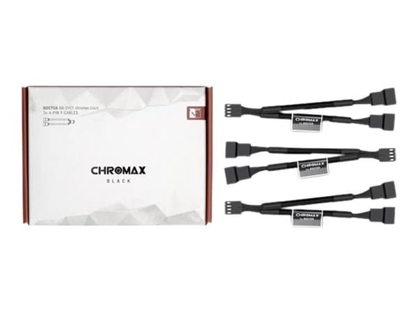 Noctua NA-SYC1 chromax.black - Viftestrømkabel - 4-pins PWM (hunn) til 4-pins PWM (hann) - 11.5 cm - svart