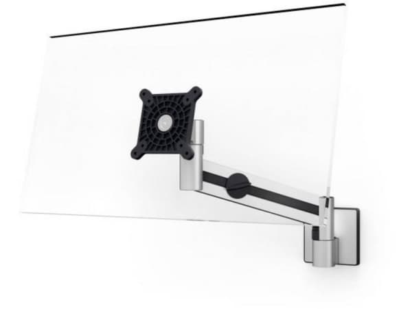 Durable skærmholder med arm til 1 skærm, vægbeslag, sølv