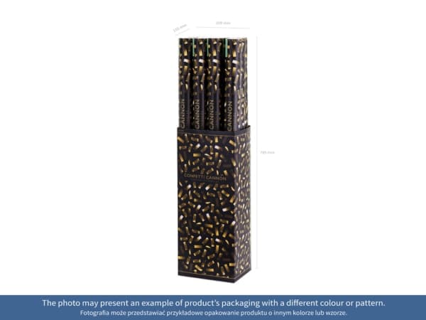 PartyDeco Confetti cannon, gold, 80cm, Confetti cannon, Gold, Metallic, 1 colours, Stripe, 800 mm, 1 pc(s)