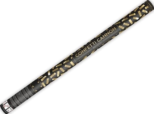 PartyDeco Confetti cannon, gold, 80cm, Confetti cannon, Gold, Metallic, 1 colours, Stripe, 800 mm, 1 pc(s)