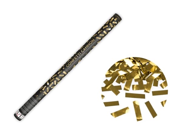 PartyDeco Confetti cannon, gold, 80cm, Confetti cannon, Gold, Metallic, 1 colours, Stripe, 800 mm, 1 pc(s)