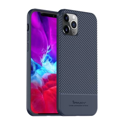 iPhone 12 Pro Max Deksel Karbonfibertekstur Blå