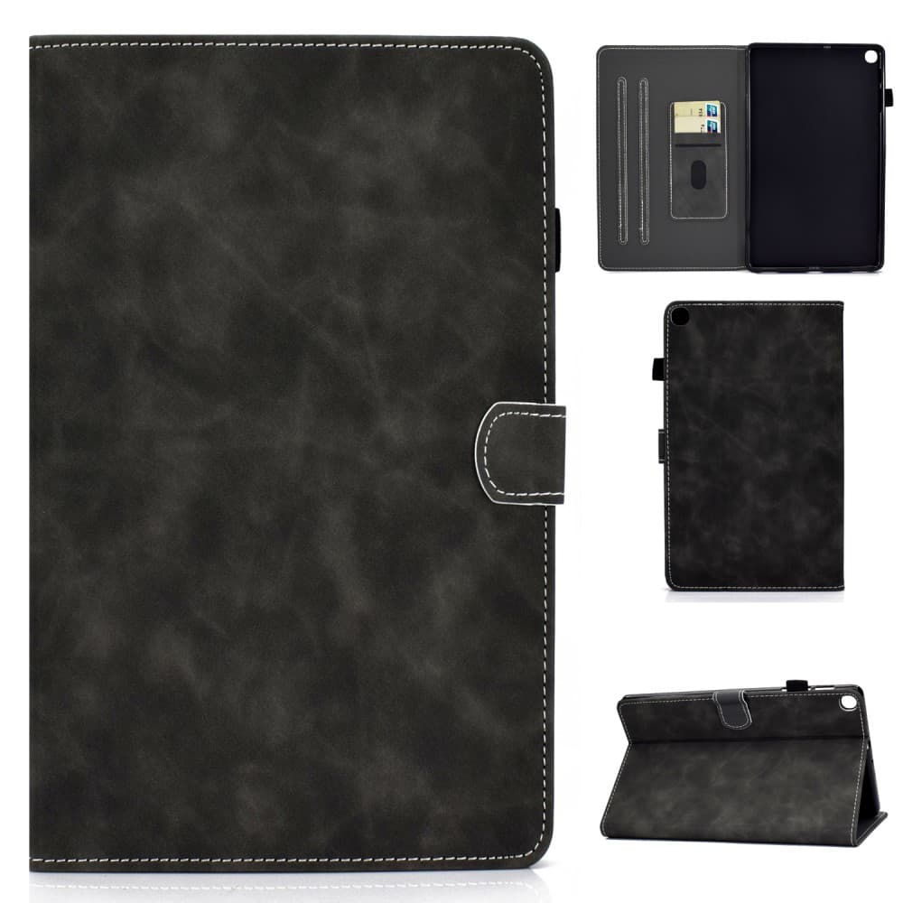 Samsung Galaxy Tab A7 10.4 T500 T505 Suojakotelo Kivirakenne Musta
