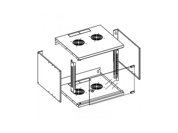 TECHly Professional D320 - Rack skåp - väggmontering - svart, RAL 9005 - 6U - 19"