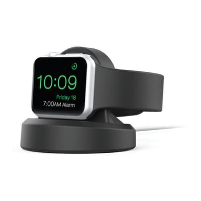 Apple Watch SilIcon Stand med MFI laddningsKabel Sort