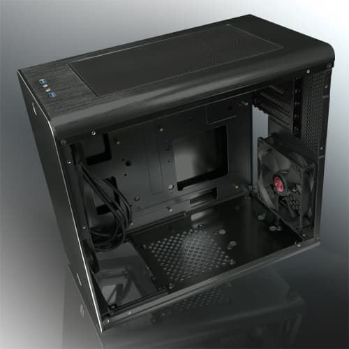 RAIJINTEK Styx - Tower - micro ATX - genomskinlig sidopanel - ingen strömförsörjning (PS/2) - svart - USB/ljud