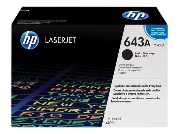 HP 643A - Svart - original - LaserJet - tonerkassett (Q5950A) - för Color LaserJet 4700, 4700dn, 4700dtn, 4700n, 4700ph+