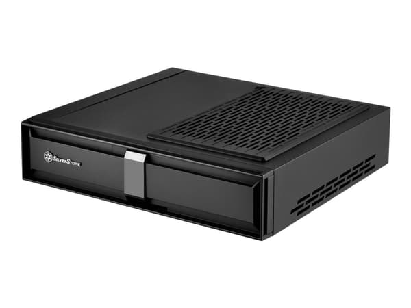 SilverStone MILO ML08-H - Tower - mini-ITX - ingen strømforsyning (SFX12V/SFX-L12V) - svart - USB/lyd