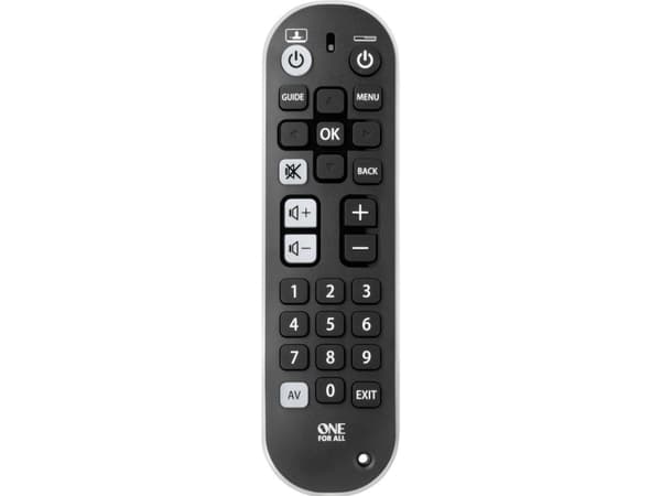 One For All Comfort Zapper+ -kaukosäädin, TV, IR Langaton, Painikkeiden painaminen, Valkoinen, Musta