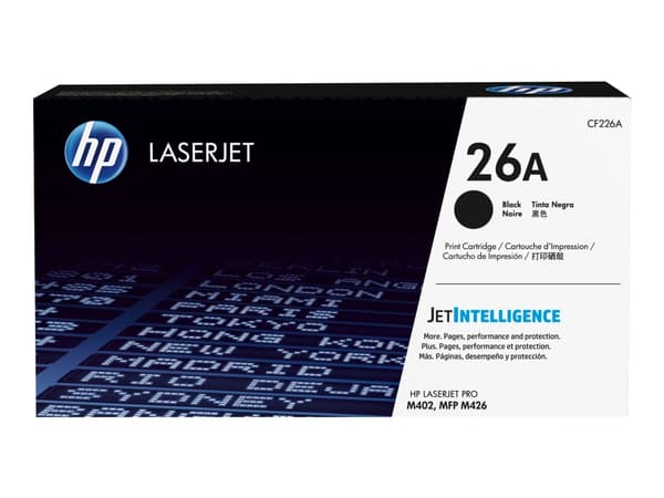 HP 26A, alkuperäinen musta LaserJet-värikasetti, 3100 sivua, Musta, 1 kpl