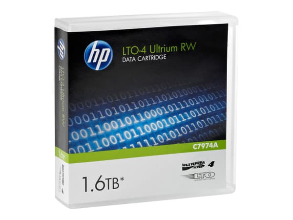 HPE RW Data Cartridge - LTO Ultrium 4 - 800 GB / 1.6 TB - skrivbara etiketter - grön - för HPE MSL4048; StorageWorks Enterprise Modular Library E-Ser