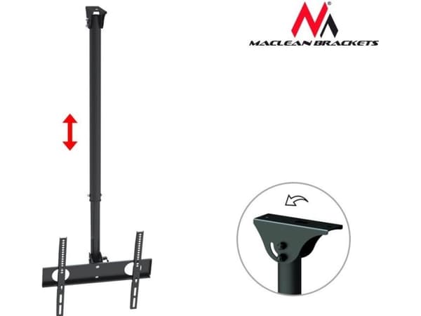 Maclean MC-631 - Monteringssett (takmontering) - for LCD-TV - svart - skjermstørrelse: 32"-55" - takmonterbar