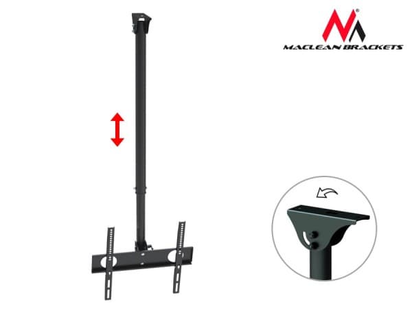 Maclean MC-631 - Monteringssett (takmontering) - for LCD-TV - svart - skjermstørrelse: 32"-55" - takmonterbar