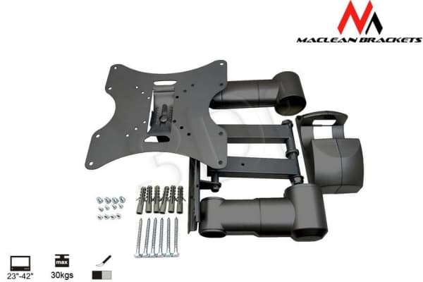 Maclean MC-503A B - Monteringssett (monteringsarm for enkeltskjerm) - for LCD-skjerm - metall - svart - skjermstørrelse: 23"-42" - veggmonterbar