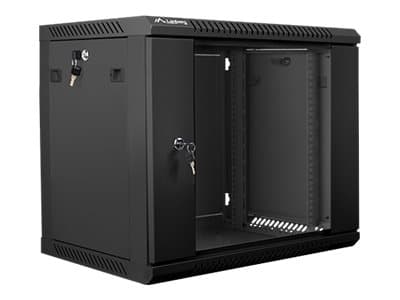 Lanberg - Rack skap - veggmonterbar - svart, RAL 9004 - 9U - 19"