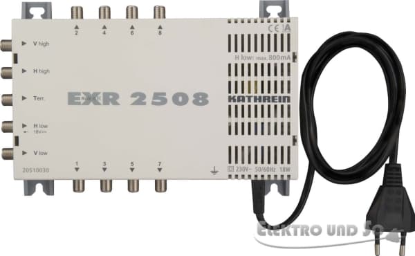 Kathrein EXR 2508, Grå, 47 - 862 MHz, 20 mA, 650 g, -20 - 55 ° C, 215 x 148 x 43 mm