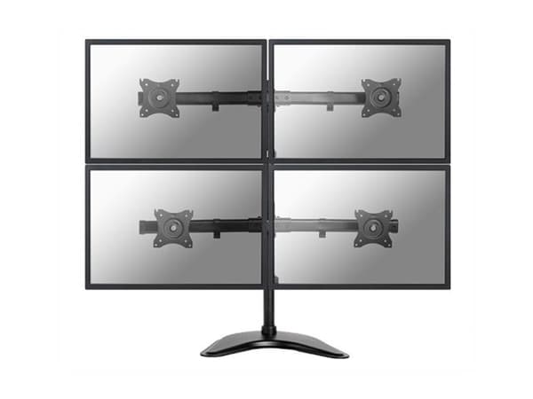 Neomounts NM-D335D4 - Stativ - full bevegelse - for 4 LCD-skjermer - svart - skjermstørrelse: 10"-27" - skrivebordsstativ, klemmemonterbar, malje, sk
