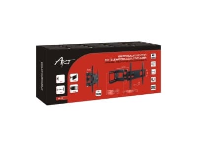 ART AR-70 - Monteringssats (väggfäste med svängarm) - för platt panel - metall - svart - skärmstorlek: 23"-55" - väggmonterbar