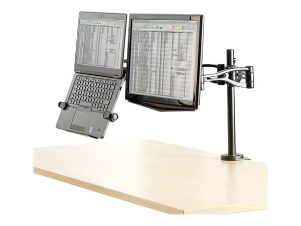Fellowes Professional Series Depth Adjustable Dual Monitor Arm - Monteringssett - justerbar arm - for 2 skjermer - jern - svart - skrivebordsmonterba