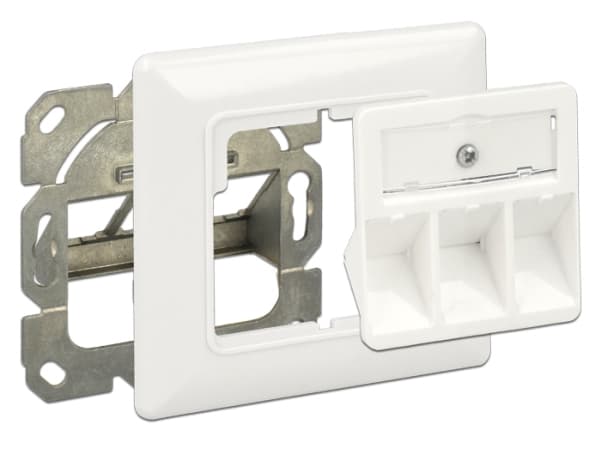 Delock Keystone Wall Outlet - Overflatemonteringsboks for nettverk - ren hvit, RAL 9010 - 3 porter