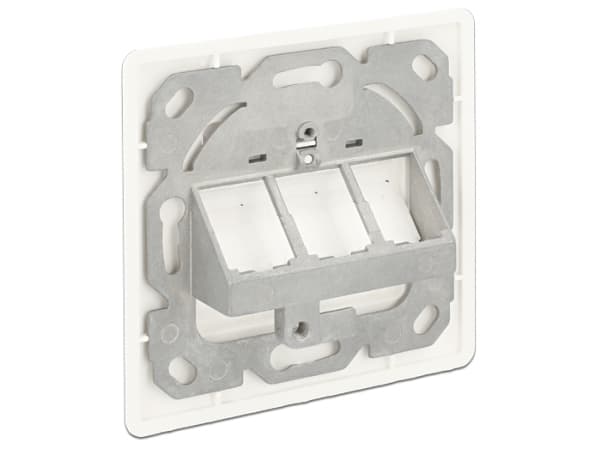 Delock Keystone Wall Outlet - Overflatemonteringsboks for nettverk - ren hvit, RAL 9010 - 3 porter