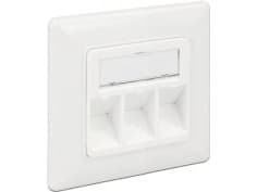 Delock Keystone Wall Outlet - Overflatemonteringsboks for nettverk - ren hvit, RAL 9010 - 3 porter