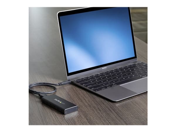 StarTech.com M.2 SSD Enclosure for M.2 SATA SSDs - USB 3.1 (10Gbps) with USB-C Cable - External Enclosure for USB-C Host - Aluminum (SM21BMU31C3) - D Sort, Sølv