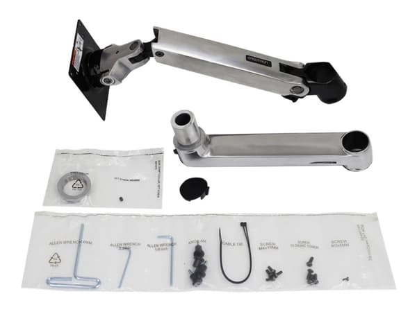 Ergotron LX - Monteringskomponent (vridbar arm, stångklämma, förlängning) - Konstant kraftteknik - för LCD-display - polerat aluminium med svarta acc