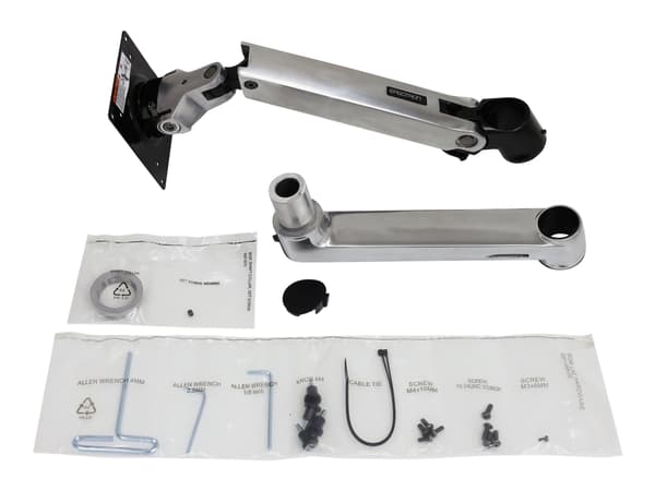 Ergotron LX - Monteringskomponent (vridbar arm, stångklämma, förlängning) - Konstant kraftteknik - för LCD-display - polerat aluminium med svarta acc