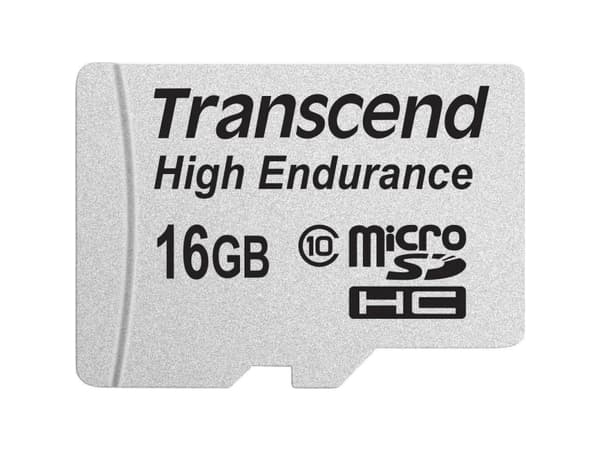Transcend High Endurance - Flashminnekort (microSDHC til SD-adapter inkludert) - 16 GB - UHS-I U1 / Class10 - SDHC