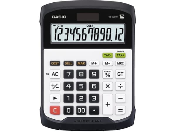 Casio WD-320MT - Skrivebordskalkulator - 12 sifre - solpanel, batteri