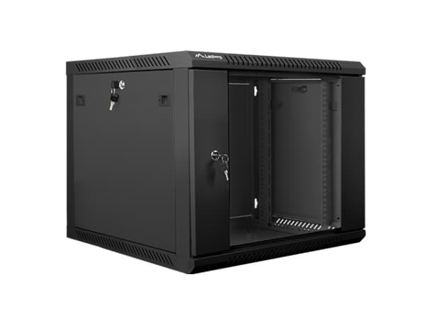 Lanberg - Rack skåp - väggmontering - svart, RAL 9004 - 9U - 19"