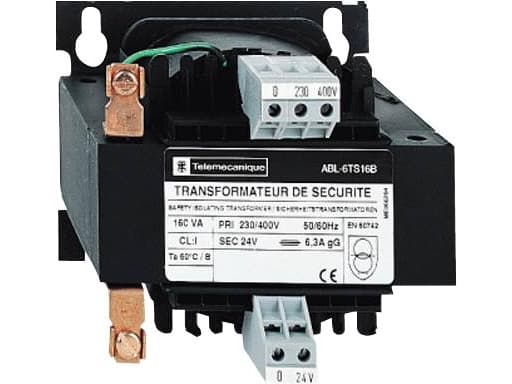 Schneider 1-fase transformator 160VA 230 (400)V/24V (ABL6TS16B)