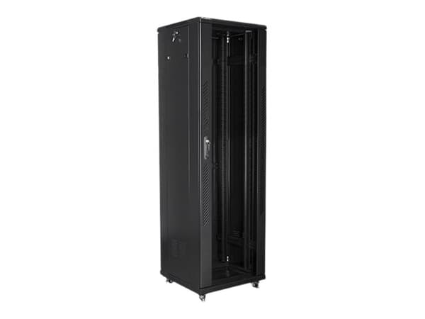 Lanberg - Rack skåp - med 2 kylfläktar - 230 V - svart, RAL 9004 - 42U - 19"